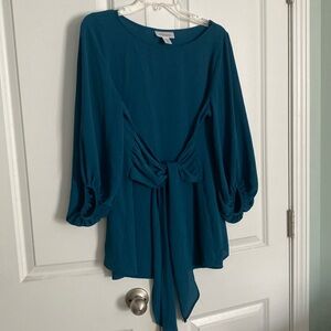 Motherhood Maternity Tie Front Tunic Peacock Blue